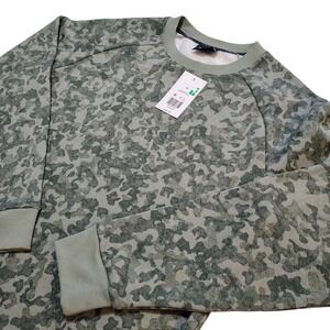 Zelos‎ Men's Camouflage Crewneck Sweatshirt Green Fade Tiny Camo Size Medium NWT